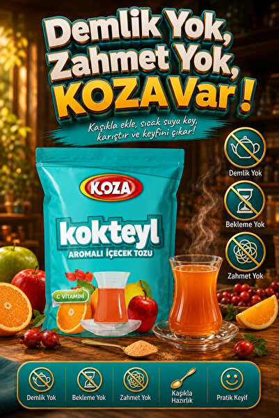 Koza C Vitamini Kokteyl Aromalı Pratik Lezzet Meyveli Tek İçimlik Premium İçecek Tozu 300 Gram