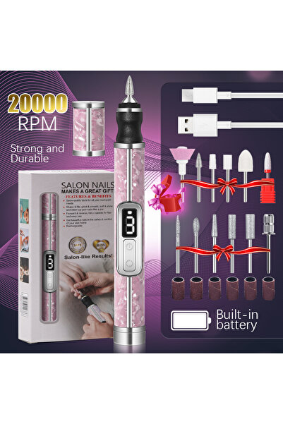 Choice9 Pink Plus YIKOOLIN Electric Nail Drill Set Portable 4 Speeds Professi...