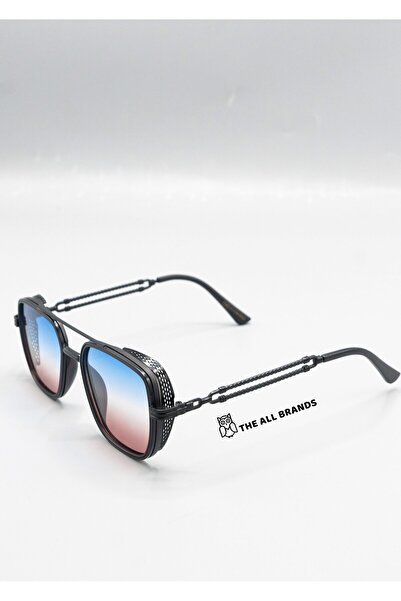 Eyemood Unisex Kare Güneş Gözlüğü Siyah Çerçeve Mavi Degrade Cam Lowa C3