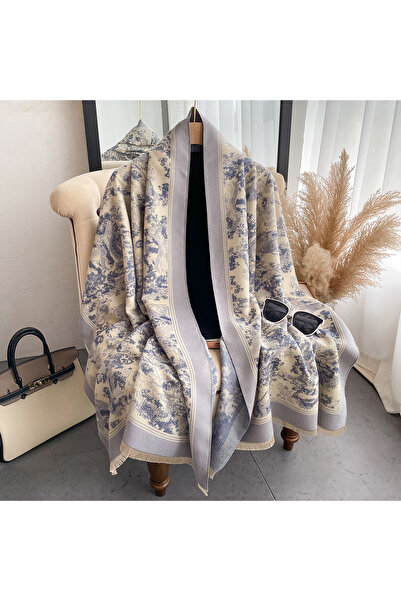 Choice3 Blue 2024 New Winter Cashmere Scarf for Women Warm Shawl and Wraps Th...