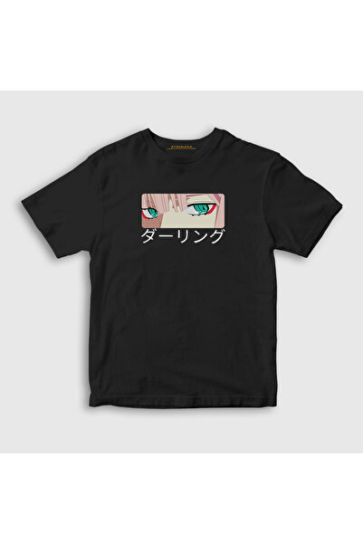 Presmono Unisex dečji crni Zero Two anime Darling In The Franxx T-shirt 355107tt