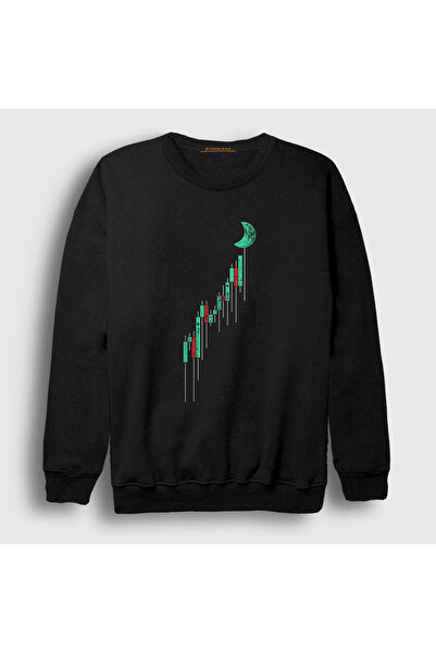 Presmono Unisex Black To The Moon Bitcoin Sweatshirt 264497tt