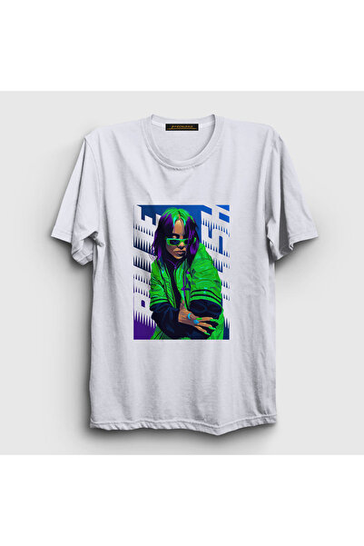 Presmono Unisex belo zeleno Billie Eilish T-shirt 154248tt
