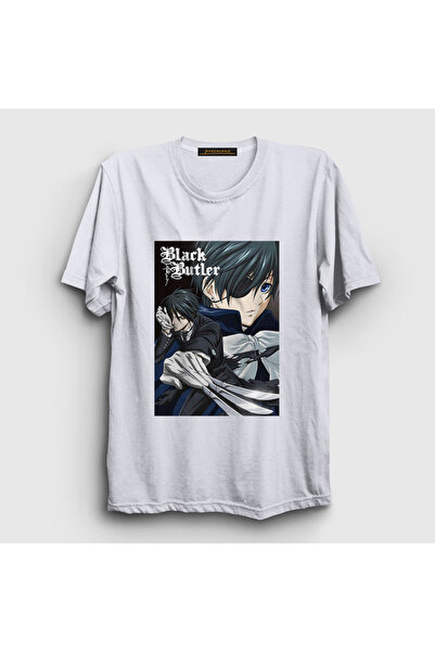 Presmono Unisex beli poster anime Kuroshitsuji T-shirt 131317tt