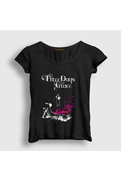 Presmono Women's Black Life Starts Now Rock Three Days Grace T-Shirt 612744Tt