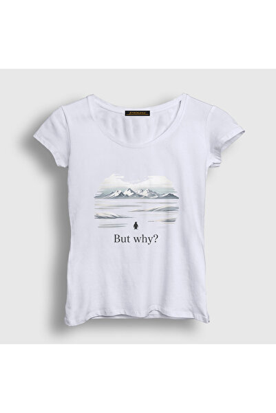 Presmono Women's White but Why V2 Nihilist Penguin T-Shirt 595193Tt