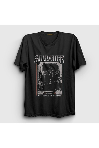 Presmono Unisex Black Cleveland Stillwater T-Shirt 558778Tt