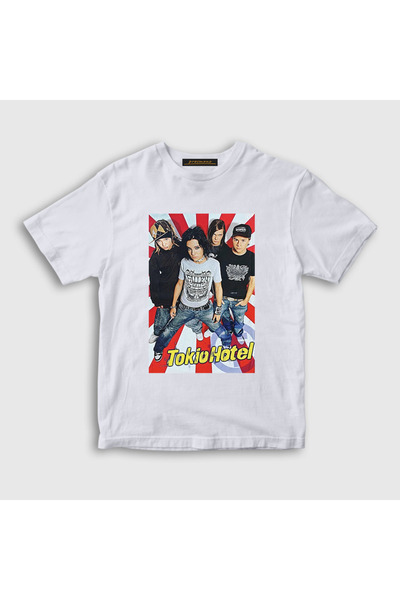 Presmono Unisex Kids White Poster Kaulitz Tokio Hotel T-Shirt 600659Tt