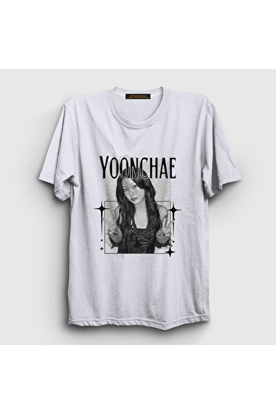 Presmono Unisex White Yoonchae V2 K Pop Katseye T-Shirt 590277Tt