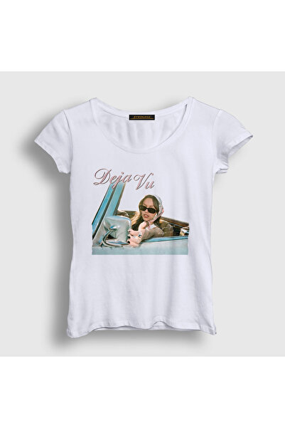Presmono Kadın Beyaz Deja Vu Olivia Rodrigo T-Shirt 553218tt