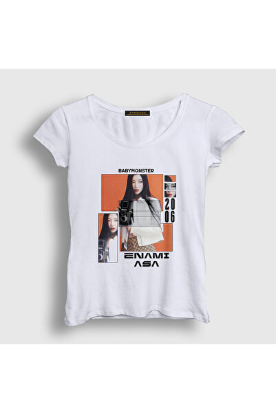 Presmono Women's White Camera Enami Asa Babymonster T-Shirt 591133Tt