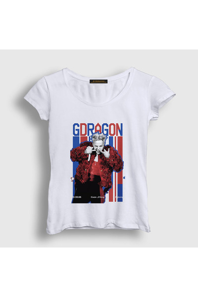 Presmono Women's White Big Bang Kwon Ji Yong G-Dragon T-Shirt 596431Tt