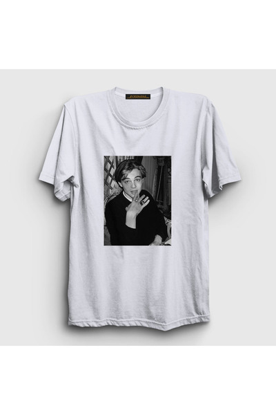 Presmono Mladi Leonardo DiCaprio Unisex Beli T-shirt - 467820tt
