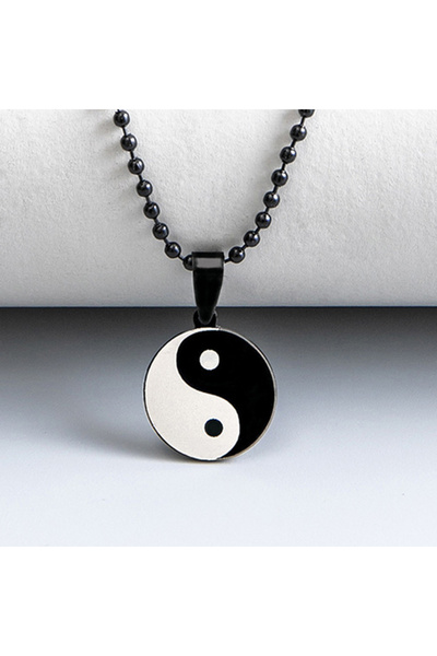 Choice black Stainless Steel Round Yin Yang Tai Chi Pendant Necklace For Men ...