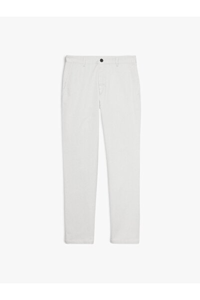 Sisley Streç Pamuklu Kemer Delikli Slim Fit Pantolon Erkek Gri Pantolon - 324...