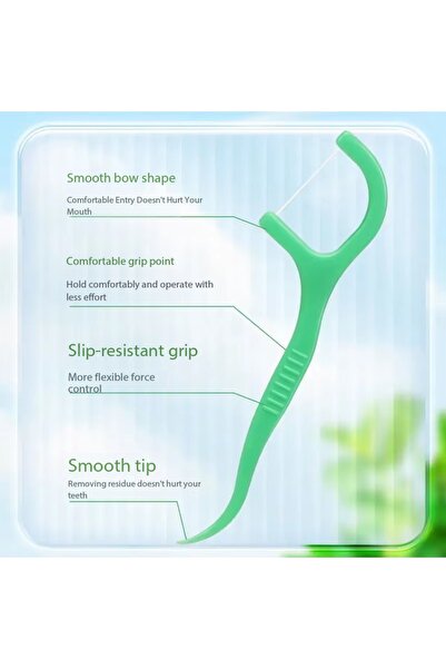 choice2 450pcs green 450pcs Mint Flavored Adult Dental Floss Picks Ultra-Fine...