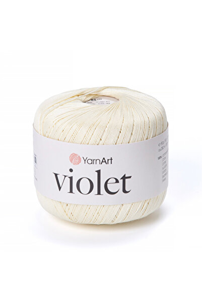 Yarnart Βιολετί - Mercerized Lace Floss Cream-0326