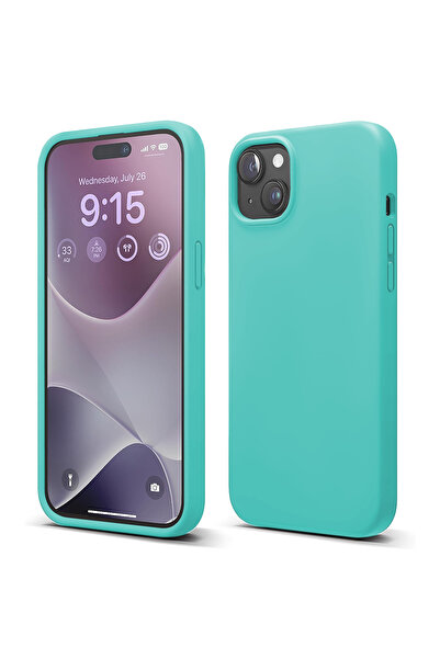 Casey Studios Силиконов калъф iPhone 15, с микрофибър, тънък, защитен, повдиг...