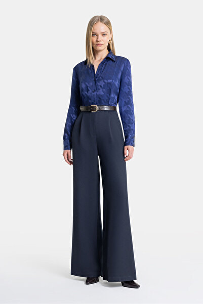 W Collection LACİVERT UZUN KOLLU TULUM