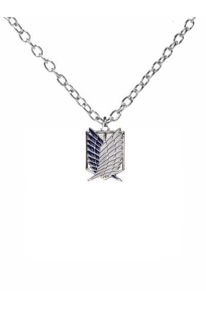 Herşey Nota Attack on Titan Blue Wings of Liberty Necklace – Unisex Anime Jew...