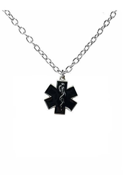 Herşey Nota Black Color Unisex Necklace with Star of Life Figure – 60 cm Chain