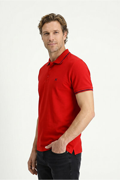Kiğılı Polo Collar Slim Fit Slim Fit Embroidered Single Jersey Cotton T-Shirt