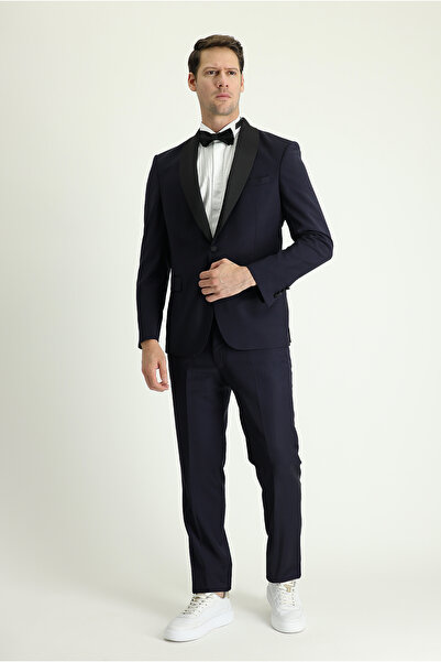 Kiğılı 7 Drop Slim Fit Dar Kesim Şal Yaka Yünlü Smokin & Damatlık