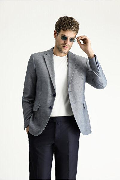 Kiğılı 7 Drop Slim Fit Dar Kesim Klasik Desenli Ceket