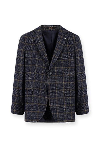 Abdullah Kiğılı 4 Drop Relaxed Fit Comfortable Cut Wool Plaid Italian Jacket