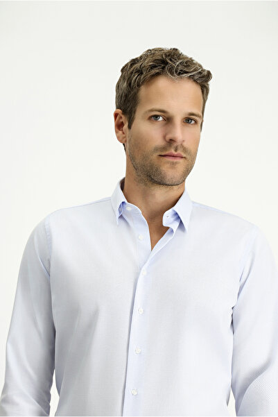 Kiğılı Long Sleeve Slim Fit Slim Fit Non Iron Classic Patterned Cotton Shirt
