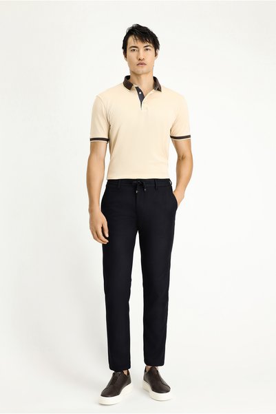 Kiğılı Regular Fit Standard Cut Lycra Trousers with Elastic Waist and Drawstring