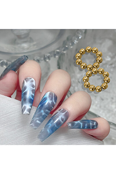 Choice Gold-20pcs 10/20pcs Gold Sliver Round Nail Art Magnetic Bead Set Multi...