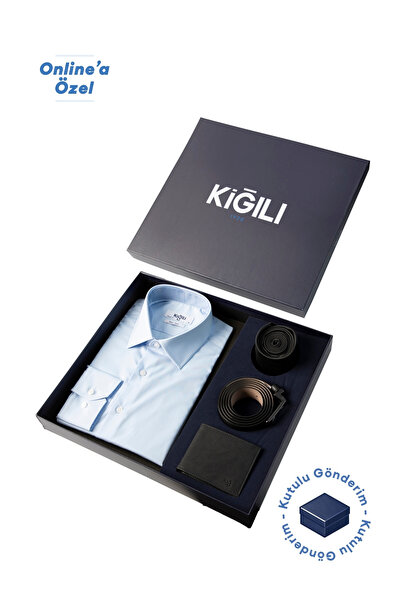 Kiğılı 4-Piece Gift Set / Shirt & Tie & Belt & Wallet Dowry Set Gift Boxed Set