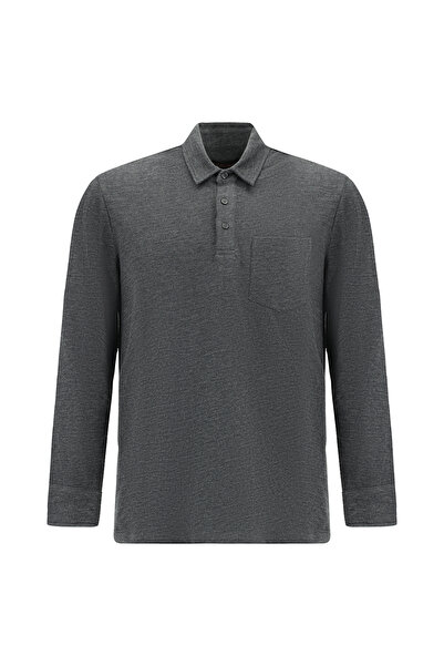 Abdullah Kiğılı Polo Collar Regular Fit Mercerized Cotton Sweatshirt
