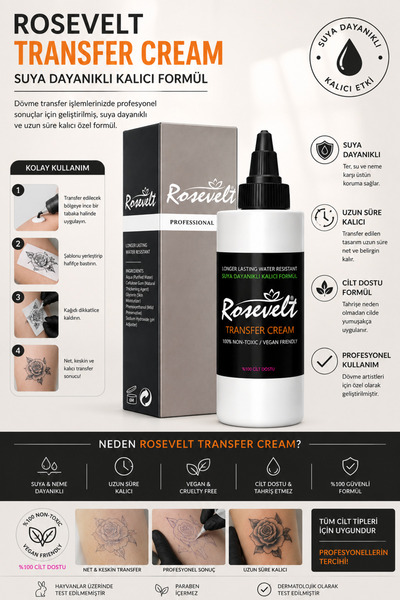 ROSEVELT Tattoo Transfer Cream Intensive Effective Tattoo Transfer Gel 200ml