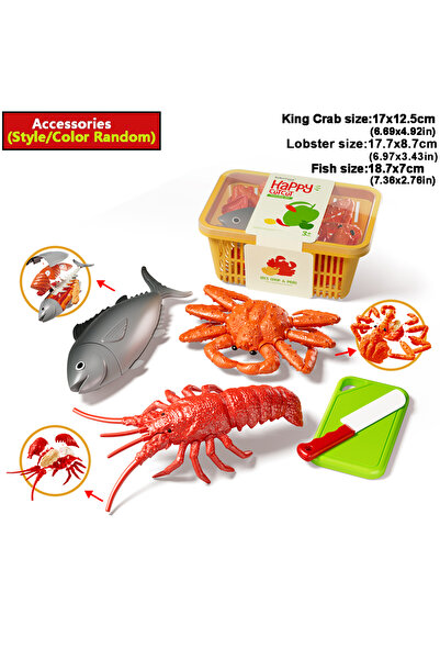 choice2 NO Chicken Children's Kitchen Toy Set Simulated Lobster Crab Fish Chi...