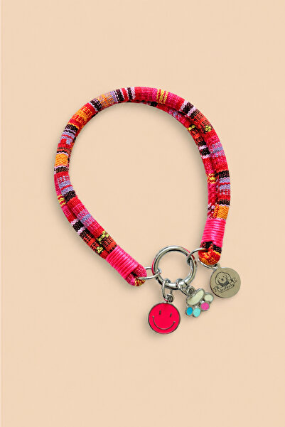 JesPawty Pembe İp Halat Kedi Köpek Kolyesi Charm Uçlu Gümüş Rengi
