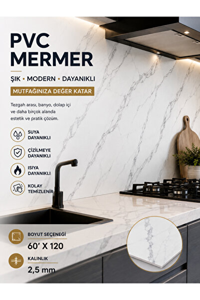 KARE PLUS PVC MERMER SOFT CALACATTA (5 PLAKA FİYATIDIR)