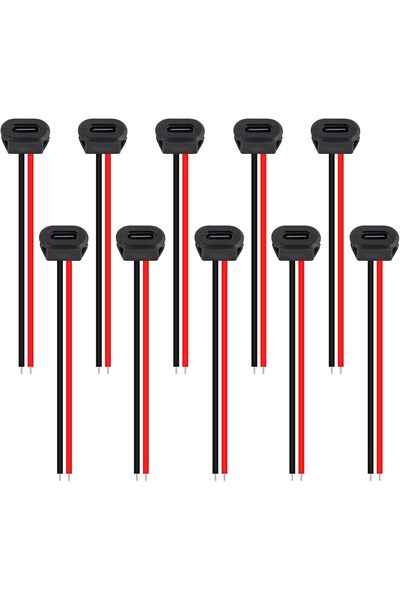 Choice1 10pcs Black 5/10pcs Type-C Female Chassis Connector USB C Female Chas...
