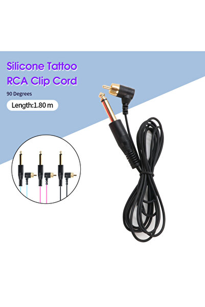 Choice Black Tattoo Supplies Right Angle Silicone Soft Tattoo Clip Cord RCA C...