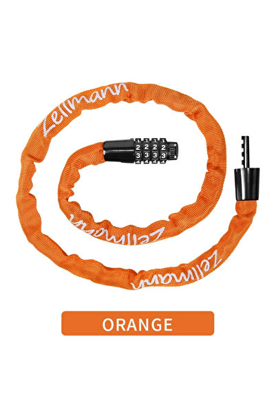 Choice ORANGE ZELLMANN Bike Chain Lock Anti-Theft Bicycle Password Lock High ...