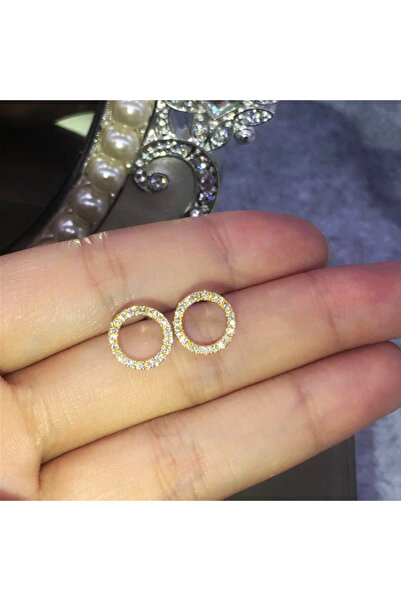 Choice E1821 Huitan Fashion Versatile Dazzling Circle Stud Earrings with Crys...