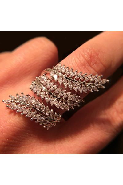 Choice resizable T0064 Huitan Olive Leaf Adjustable Opening Rings for Women F...