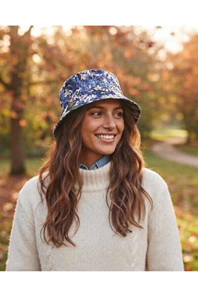 Fonem Unisex Safari Hat with Pattern Fo 7065 Indigo Blue - Sun Protection, Wi...