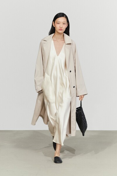 Massimo Dutti Saten kombinezon midi elbise