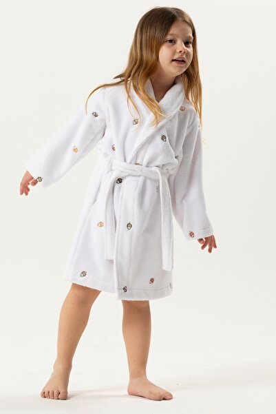 Motif Mağaza Mini Chêne Children's Bathrobe with Cotton Embroidery