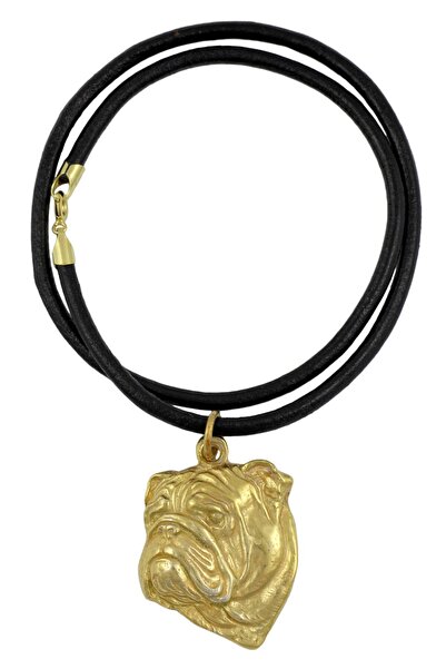Art - Dog Art-Dog Colier cu pandantiv câine Bulldog Englez II, placat cu aur,...