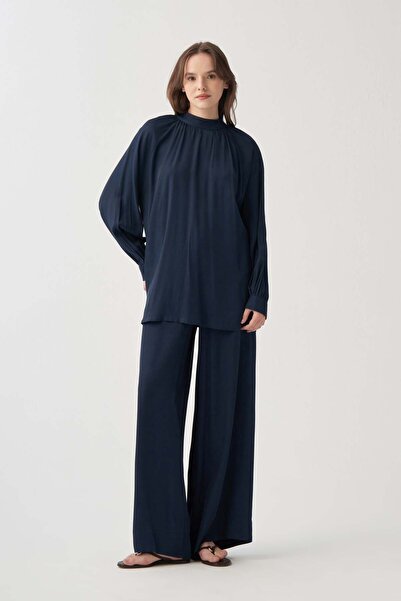 ALLDAY Μπλε ναυτικό τουνίκ με λεπτομέρεια δεσίματος στο λαιμό