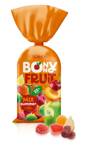 Roshen Summer Mixed Fruit Jelly Candy - 200g, White