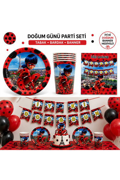 Ege Pastacılık Cat Girl Birthday Party Set – Plate, Cup, and Banner Set |   R...
